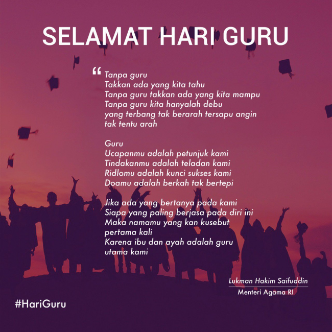 Islam Indonesia Islam Untuk Semua » Puisi Menteri Agama Di Hari Guru
